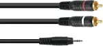 Garso adapterio laidas Omnitronic 3,5 mm lizdas &ndash; 2&times;RCA, 1 m