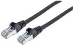 Intellinet 318846 Cat6A S/FTP tinklo sujungimo laidas, RJ45 (M) &ndash; RJ45 (M), 30 m, behalogenis LSZH, be fiksavimo kabliuko, su gaubteliais, PoE IEEE 802.3af, juodos spalvos