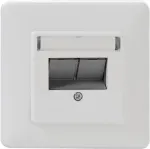 Rutenbeck UM-Cat.6A iso 10G-MD 2 Up rw 2 RJ45 ki&scaron;tukinis lizdas, dviejų prievadų, balta