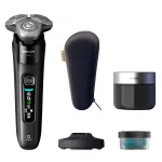 Elektrinis rotacinis skustuvas Philips i9000 X9000/30 &mdash; &scaron;lapias ir sausas, SkinIQ, įmontuota ličio jonų baterija, įkrovimo ir valymo bazė