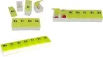Tablečių dėžutė 7 dienoms, first aid only, plastikinė balta/žalia su 7 i&scaron;imamomis talpyklomis, be BPA