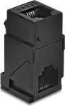 Delock Keystone Module Coupler RJ14 Female to RJ14 Female 90&deg; Angled Cat.3 Plastic Black (91379)