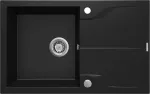 DEANTE 1-Bowl Granite Sink with Drainer Black Nero Mat