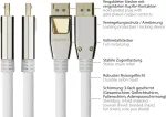 GOOD CONNECTIONS PREMIUM DisplayPort 2.0 laidas, 54 Gbit/s, UHBR 13.5, 4K @240Hz / 8K @60Hz, pilno metalo jungtis, varis, 3m
