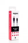 SEEK TOTI USB-A &ndash; USB-C 2 m pintas kabelis 2A, Black/Space Grey
