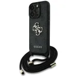 Guess 4G Big Logo Cord Strap Crossbody Case, skirta iPhone 16 Pro (juoda)