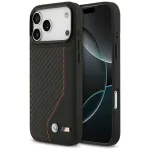 BMW M Carbon Line & Logo MagSafe Dėklas, skirtas iPhone 17 Pro Max, raudonas
