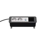 Kindermann CP Office Desk 4-F įkrovimo modulis su 2x Schuko lizdais ir 1x USB-A/C (7550000222)