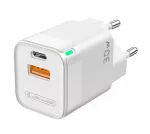 Jellico C44 Mini PD 30W QC 3.0 Smart Adaptive Fast Charger su 1x USB-C (5-20V) / USB 3A Baltas