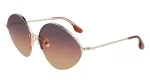 Victoria Beckham VB220S-732 Moteri&scaron;ki Akiniai nuo Saulės Auksinis Rėmas Rudi Gradientiniai Lę&scaron;iai 64mm