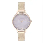 Olivia Burton Moteri&scaron;kas laikrodis Sparkle Bee Watch OB16SP16 - 34 mm sidabrinis ciferblatas, pilka odinė apyrankė