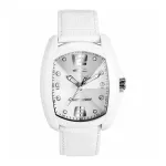 CHRONOTECH moteri&scaron;kas laikrodis RW0009 35mm kvarcinis analoginis nerūdijantis plienas oda baltas