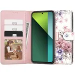 TECH-PROTECT Dėklas su pinigine, skirtas Redmi Note 13 Pro 5G / Poco X6 5G, su kortelių skyriais, gėlių ra&scaron;tas