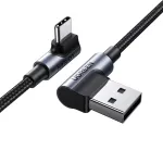 UGREEN USB-C į USB-A 2.0 Kampinis Laidas US176, 3A, 3m Juodas