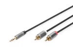 Garso adapterio laidas Digitus DB-510330-010-S 3,5 mm į RCA 1 m Juodas