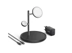Anker MagGo B25M3312 Qi2 įkrovimo stotelė 3 viename, 15 W telefonui, juoda