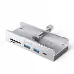 ORICO MH5PC Užveržiamas USB-C hubas su 2x USB-A, 1x USB-C, SD/TF kortelių skaitytuvu - sidabrinis