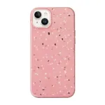 UNIQ Coehl Terrazzo dėklas, skirtas iPhone 14 Plus / 15 Plus, koralų rožinė
