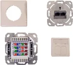 IT-BUDGET Cat.6A ekranuota įleidžiama tinklo duomenų rozetė, 2 x RJ45, gryna balta, PoE+ 90ITBDDRW