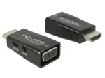 Adapteris DeLOCK 65901 HDMI A (vyri&scaron;kas) į VGA (moteri&scaron;ka) ir 3,5 mm garso (moteri&scaron;ka) juodas