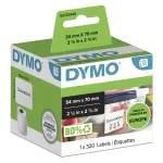 DYMO Authentic LabelWriter Universalios etiketės | 54 mm x 70 mm | Lipnios | 320 vnt. rulone Easy-Peel | LabelWriter etikečių spausdintuvams | Pagaminta Europoje