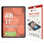 Displex Tablet Glass (9H), skirtas Apple iPad Air 11 colių (2024/2025), su Eco montavimo rėmeliu, nedūžtantis, itin plonas, nematomas