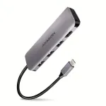 USB-C 3.2 Gen 1 5-in-1 stotelė Axagon HMC-HCR3A su 3x USB-A, HDMI, SD/microSD kortelių skaitytuvu, 20 cm kabeliu