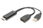 Digitus 4K HDMI adapteris HDMI į DisplayPort 0,2 m HDMI A tipo USB