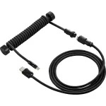 Sharkoon SGK50 Aviator spiralinis kabelis, skirtas SKILLER SGK50, USB-A į USB-C, 1,85 m, titano/juodas