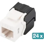 DIGITUS DN-93603-24 CAT6 nesubalansuotas Keystone lizdas 24 vnt. plok&scaron;čias juodas baltas RJ-45