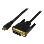 StarTech.com HDCDVIMM1M 1 m Mini HDMI į DVI-D kabelis, Mini HDMI Type-C (19 kontaktų) ki&scaron;tukas į DVI-D ki&scaron;tuką, ekranuotas, juodas
