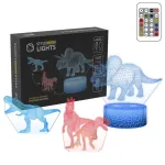 Stalinė LED lempa MANTA SNL117RGB RGB 3D dinozaurų &scaron;viesos dekoracija