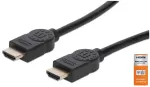 HDMI kabelis su Ethernet Manhattan HDMM1MP 1m Vyri&scaron;kas į Vyri&scaron;ką Juodas