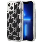 Karl Lagerfeld KLHCP14MLMNMK iPhone 14 Plus 6.7 kietas dėklas juodas / juodas Liquid Glitter Monogram