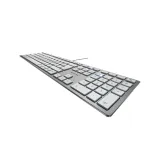 CHERRY KC 6000 Slim klaviatūra Universal USB AZERTY Belgijos sidabrinė, balta