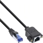 InLine Patch kabelis su įmontuotu lizdu, S/FTP (PiMf), Cat.6A, LSZH, varis, 3 m