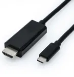 Laido adapteris vaizdo signalo perdavimui USB Type-C &ndash; HDMI, juodas, ROLINE 11.04.5840, 1 m