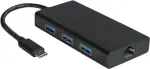 VALUE 12.99.1109 USB 3.2 Gen 1 Type-C į Gigabit Ethernet tinklo adapteris su 3 prievadų USB 3.0 &scaron;akotuvu, juodas