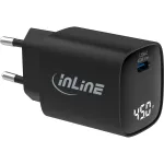 InLine USB PD maitinimo blokas, GaN įkroviklis, 1 prievadas, USB-C, 45W, su ekranu