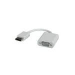 DisplayPort-VGA adapteris, DP ki&scaron;tukas - VGA lizdas, VGA D-Sub, DisplayPort, vyri&scaron;kas, moteri&scaron;kas, baltas