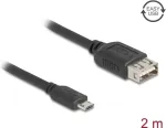 USB kabelis DELOCK 81519 &mdash; USB 2.0, Micro‑USB B į USB A, 2 m, juodas