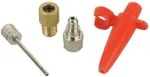 FISCHER Adapterių rinkinys 85618 &ndash; metaliniai siurblio adapteriai (raudoni) dviračių ir paspirtukų vožtuvams