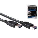 USB kabelis ACT USB 3.0 A ki&scaron;tukas - USB A ki&scaron;tukas 0,50 m