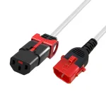 ACT Powercord C13 IEC Lock+ - C14 IEC Lock Dual Locking balta 3 m, PC3611