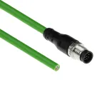 ACT Industrial 3.00 m sensorinis kabelis M12A 8 kontaktų ki&scaron;tukas į laisvą galą, Ultraflex TPE, ekranuotas