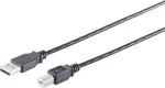 USB kabelis S/CONN 13-23045 USB 2.0 3m USB A USB B juodas