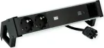 Bachmann 937.306 DESK2 ALU ki&scaron;tukinių lizdų blokas, juodas, 2x Schuko, 1x USB-C 60 W