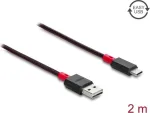 Delock EASY-USB 2.0 laidas, Type-A ki&scaron;tukas &ndash; USB Type-C ki&scaron;tukas, 2 m, juodas