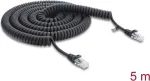 Delock RJ45 spiralinis kabelis Cat.5e 5 m juodas (88019)