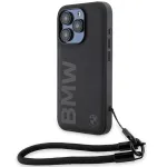 BMW Signature Leather Hard Case, iPhone 15 Pro Max 6,7 inch, juoda su virvele
